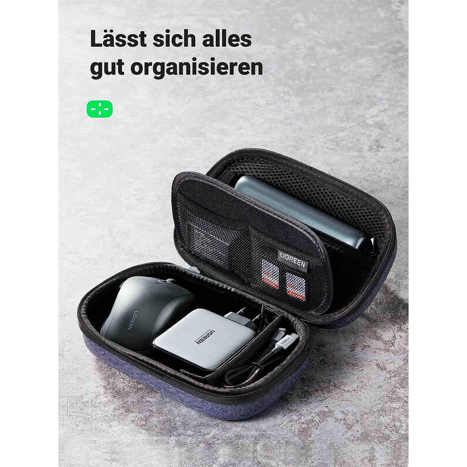 UGREEN Reise Organizer – Universal Organizer für Elektronik Zubehör, Tasche mit Reißverschluss – Weiteres Produktbild 2