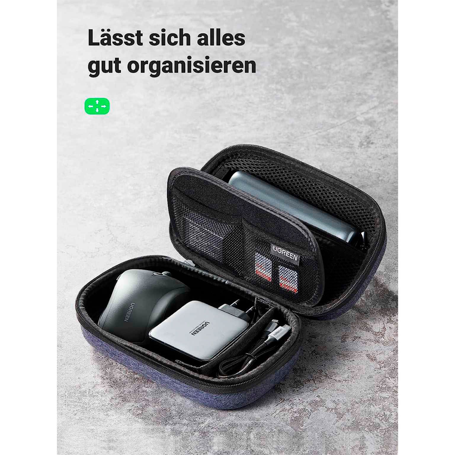 UGREEN Reise Organizer – Universal Organizer für Elektronik Zubehör, Tasche mit Reißverschluss – Weiteres Produktbild 3 UGREEN Reise Organizer – Universal Organizer für Elektronik Zubehör, Tasche mit Reißverschluss – Weiteres Produktbild 3