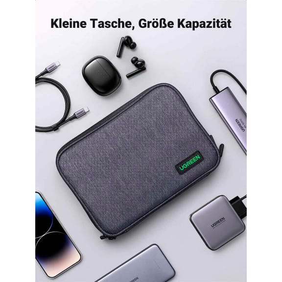 Ugreen Elektronik-Reisetasche – Großräumige Zubehörtasche für Kabel und diverse Geräte – Zweischichtig – Weiteres Produktbild 2 Ugreen Elektronik-Reisetasche – Großräumige Zubehörtasche für Kabel und diverse Geräte – Zweischichtig – Weiteres Produktbild 2