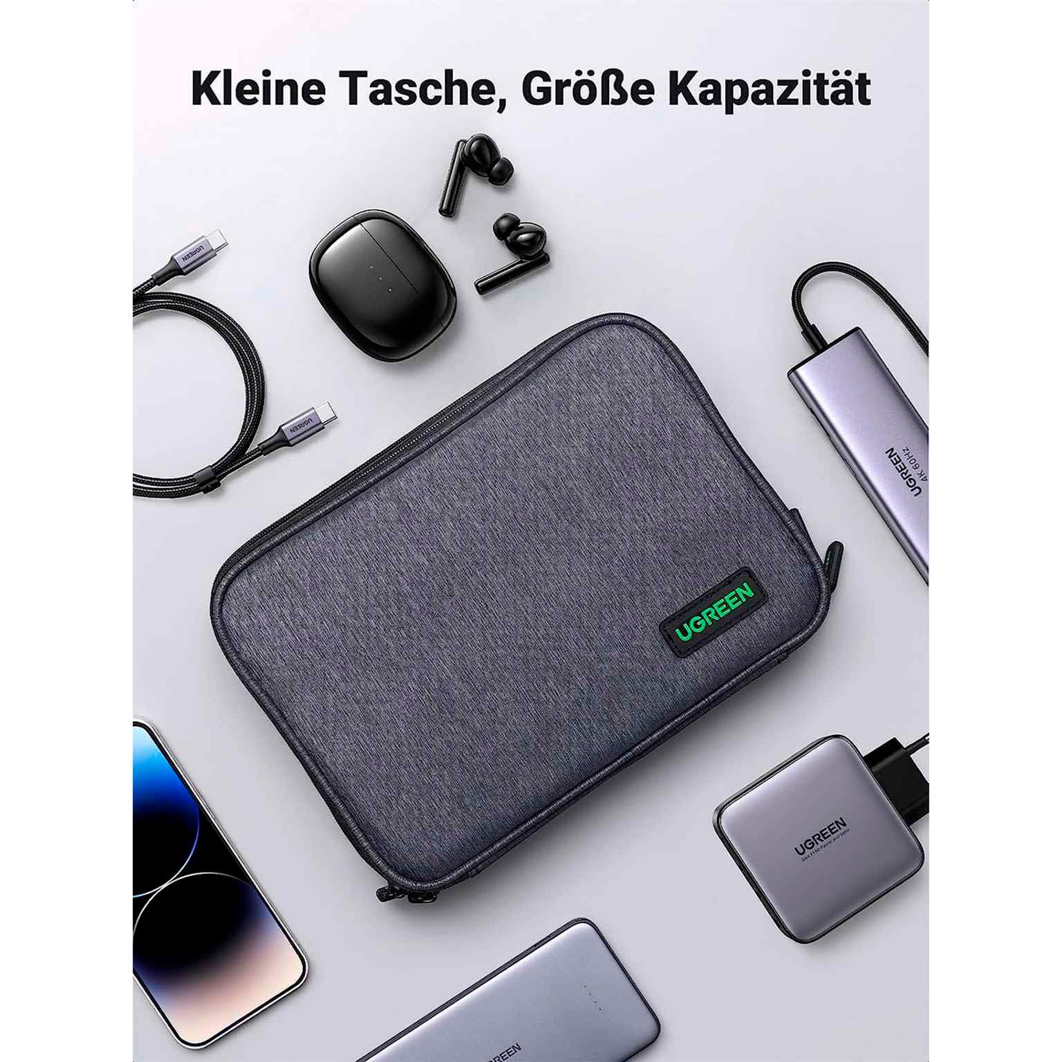 Ugreen Elektronik-Reisetasche – Großräumige Zubehörtasche für Kabel und diverse Geräte – Zweischichtig – Weiteres Produktbild 2 Ugreen Elektronik-Reisetasche – Großräumige Zubehörtasche für Kabel und diverse Geräte – Zweischichtig – Weiteres Produktbild 2