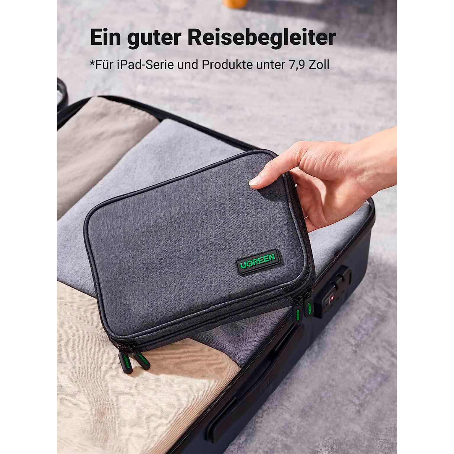 Ugreen Elektronik-Reisetasche – Großräumige Zubehörtasche für Kabel und diverse Geräte – Zweischichtig – Weiteres Produktbild 3