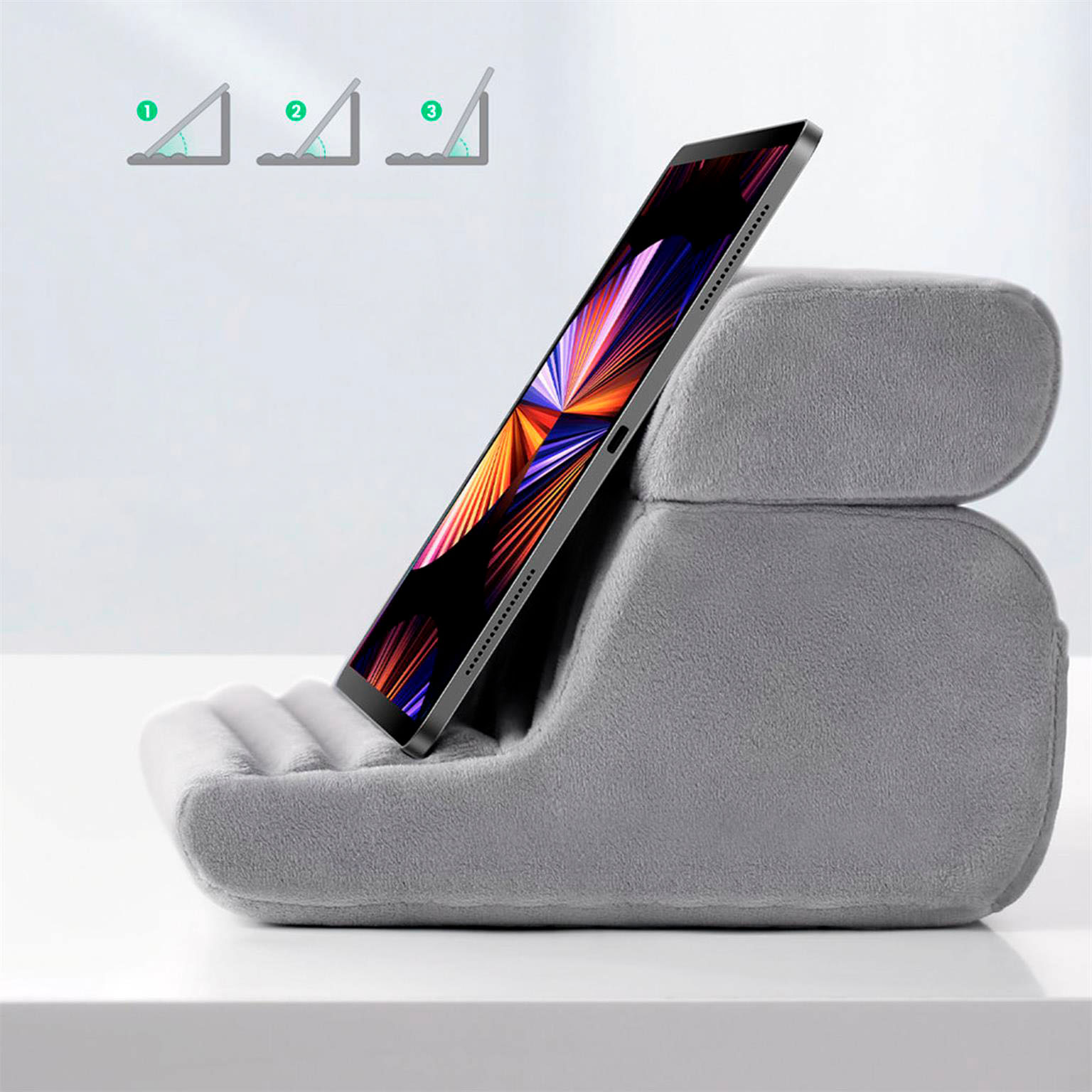 Ugreen Kissen-Tabletständer Velours – Faltbarer Kissenständer für Smartphones und Tablets, Telefonständer Kissen – Weiteres Produktbild 3