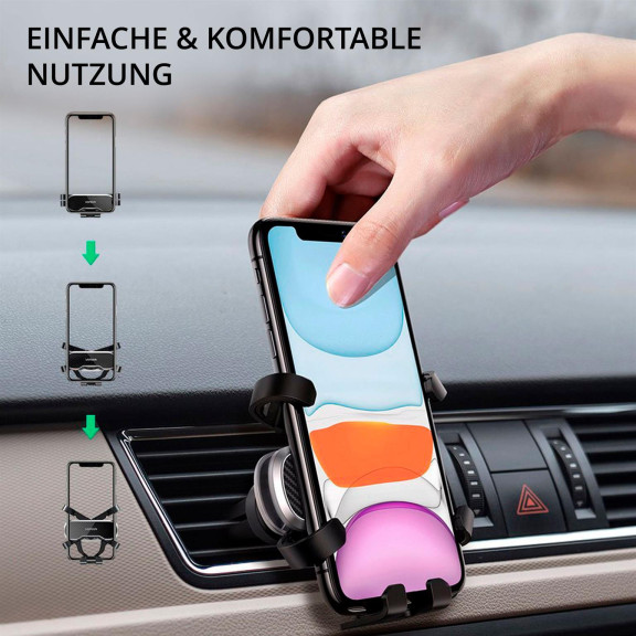 Ugreen Gravity Auto-Telefonhalter – Smartphone Halterung für Auto Lüftungsgitter, stabil und sicher, dreieckiges Design – Weiteres Produktbild 2