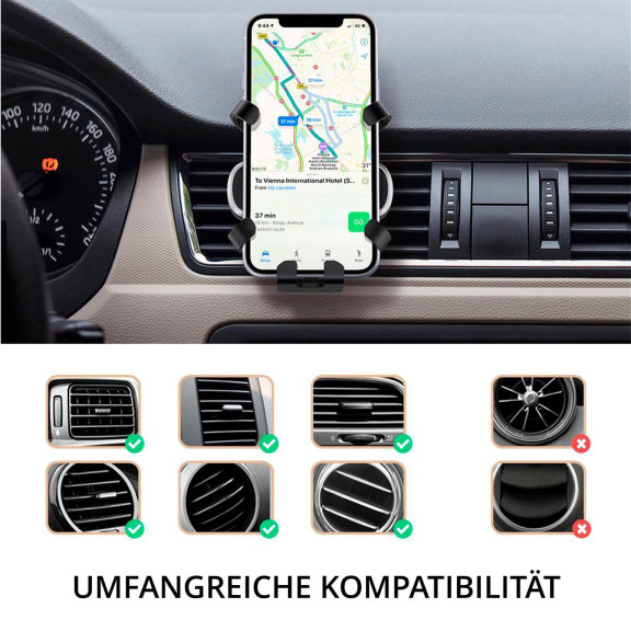 Ugreen Gravity Auto-Telefonhalter – Smartphone Halterung für Auto Lüftungsgitter, stabil und sicher, dreieckiges Design – Weiteres Produktbild 4