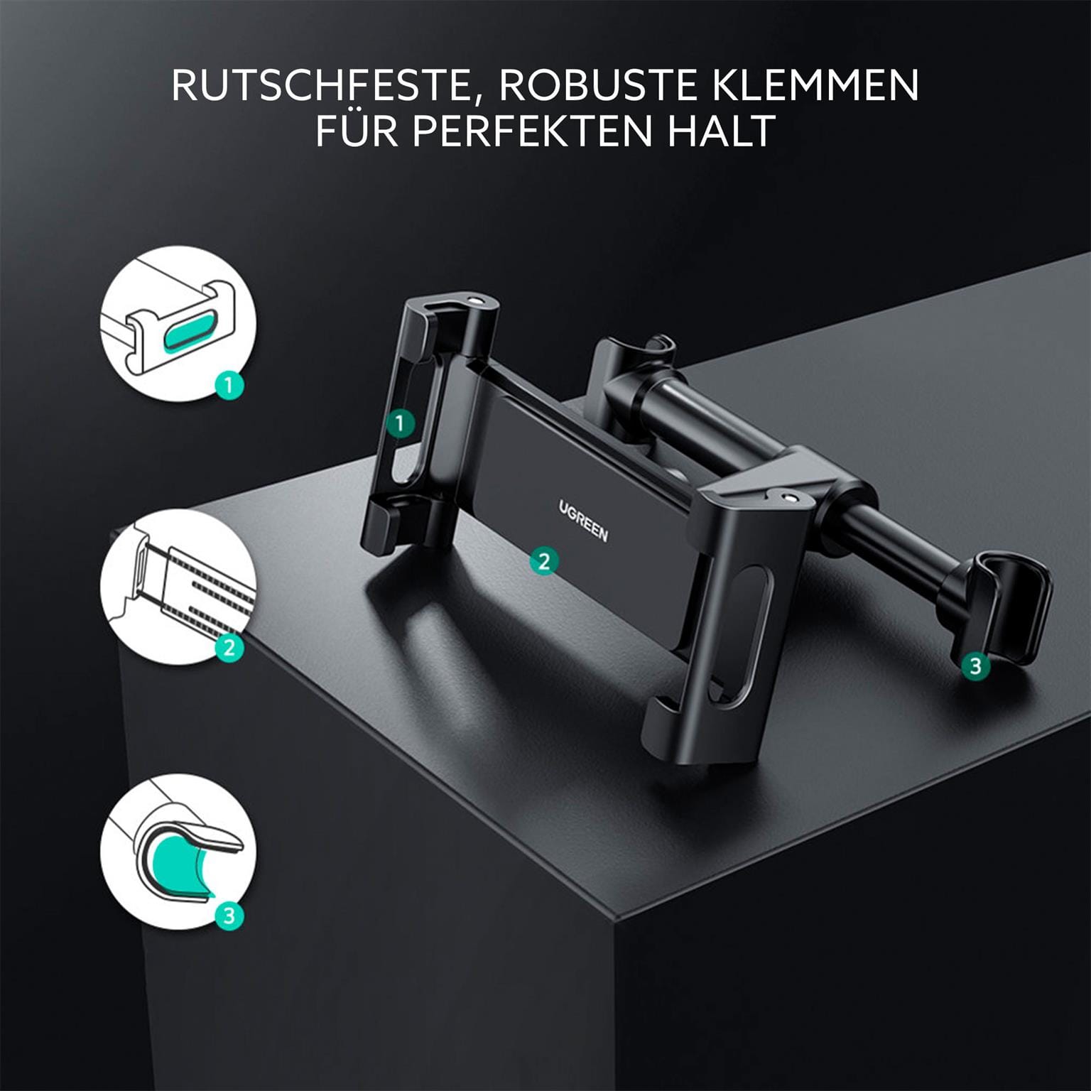 Ugreen Kfz Smartphone/Tablethalterung – Kfz-Halterung für Tablets, Autohalterung an Kopfstütze für Kinder – Weiteres Produktbild 6 Ugreen Kfz Smartphone/Tablethalterung – Kfz-Halterung für Tablets, Autohalterung an Kopfstütze für Kinder – Weiteres Produktbild 6