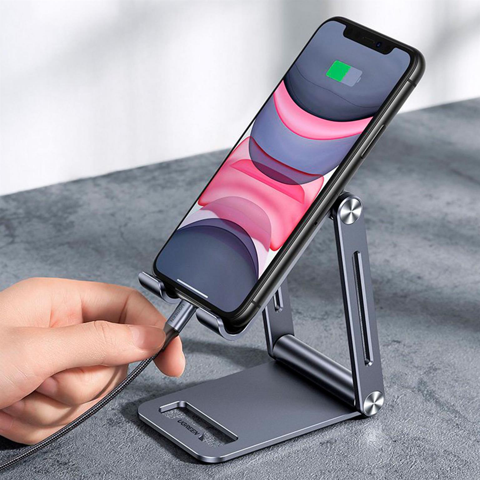 UGREEN Klappbare Smartphone Halterung Metall – Stabiler Telefonhalter, Vielseitige Anwendungsmöglichkeiten – Weiteres Produktbild 1