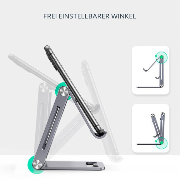 UGREEN Klappbare Smartphone Halterung Metall – Stabiler Telefonhalter, Vielseitige Anwendungsmöglichkeiten – Weiteres Produktbild 3