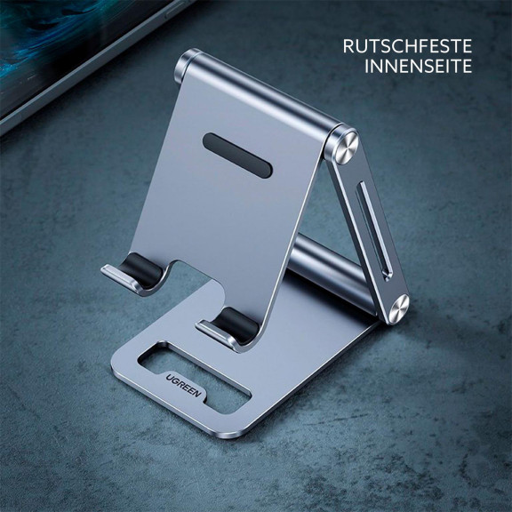 UGREEN Klappbare Smartphone Halterung Metall – Stabiler Telefonhalter, Vielseitige Anwendungsmöglichkeiten – Weiteres Produktbild 5