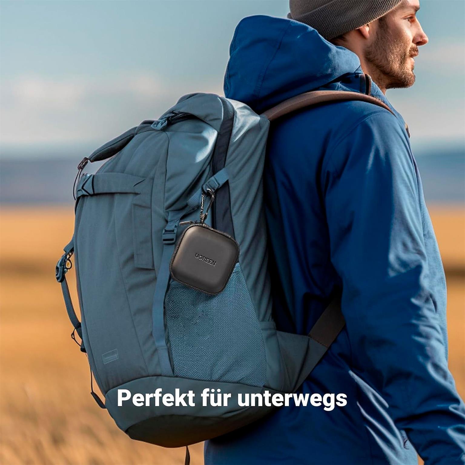 Ugreen Kopfhörer Tasche – 8x8 cm Etui, wasserdicht, Reißverschluss, praktische Aufbewahrung – Weiteres Produktbild 5