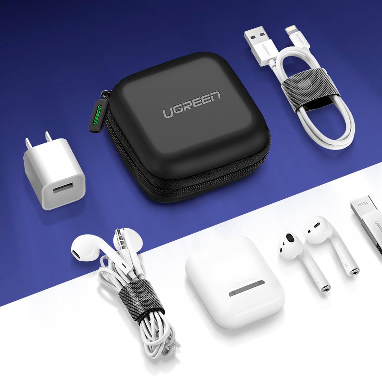 Ugreen Kopfhörer Tasche – 8x8 cm Etui, wasserdicht, Reißverschluss, praktische Aufbewahrung – Weiteres Produktbild 7