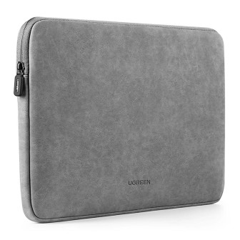 Ugreen Laptop-Tasche – spritzwassergeschützte Laptop-Schutzhülle, PU-Leder, LP187-Serie, 13 bis 13,9 Zoll – Grau