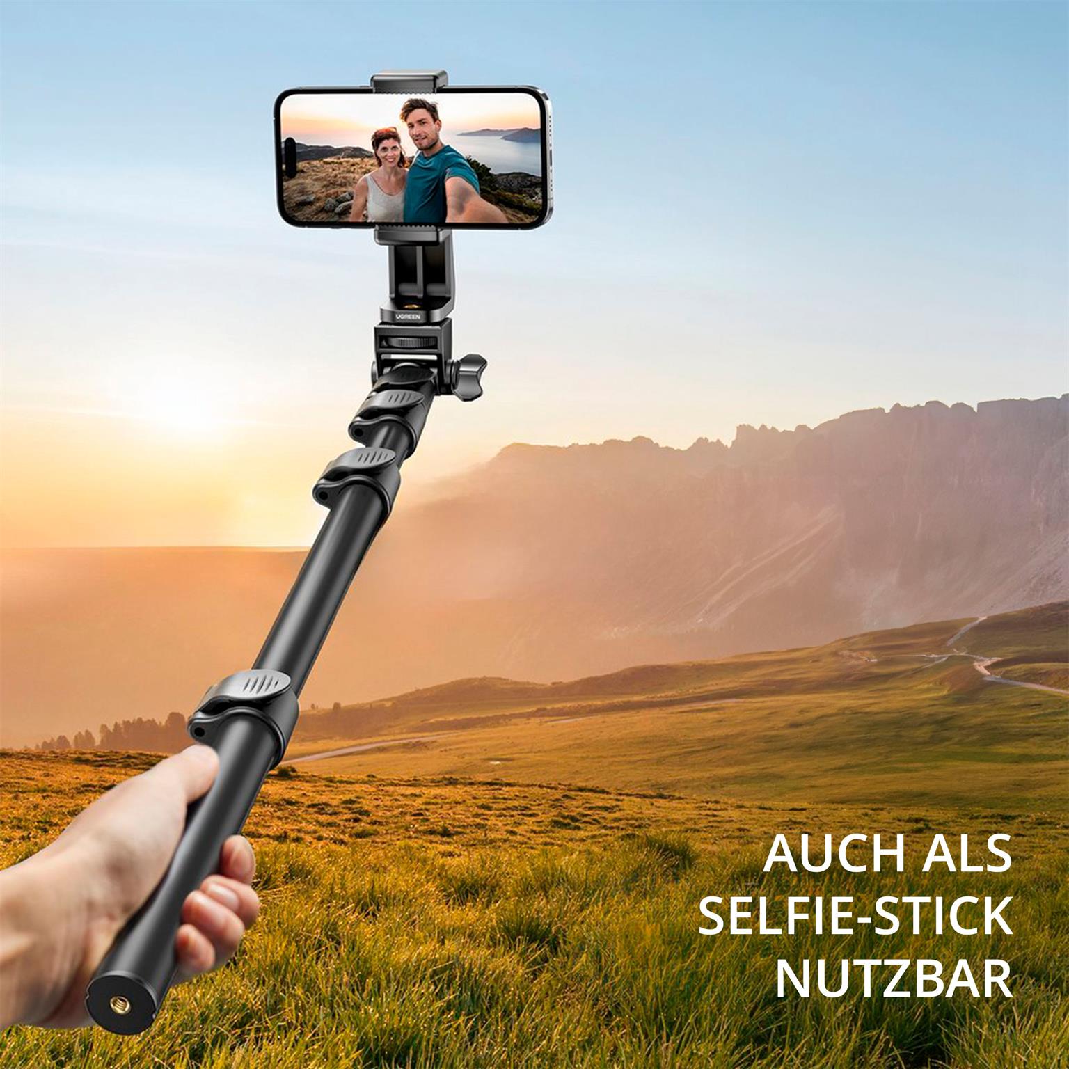 UGREEN LP680 – Vielseitiger Selfie-Stick mit Stativ, Bluetooth-Fernsteuerung – Weiteres Produktbild 3 UGREEN LP680 – Vielseitiger Selfie-Stick mit Stativ, Bluetooth-Fernsteuerung – Weiteres Produktbild 3