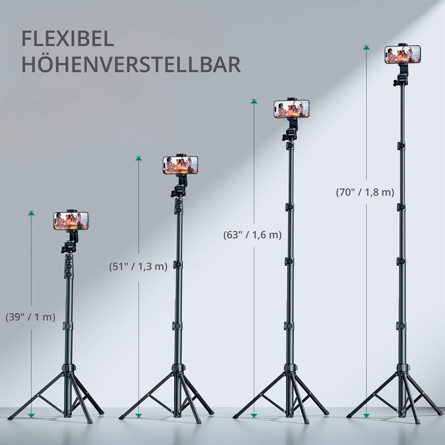 UGREEN LP680 – Vielseitiger Selfie-Stick mit Stativ, Bluetooth-Fernsteuerung – Weiteres Produktbild 3