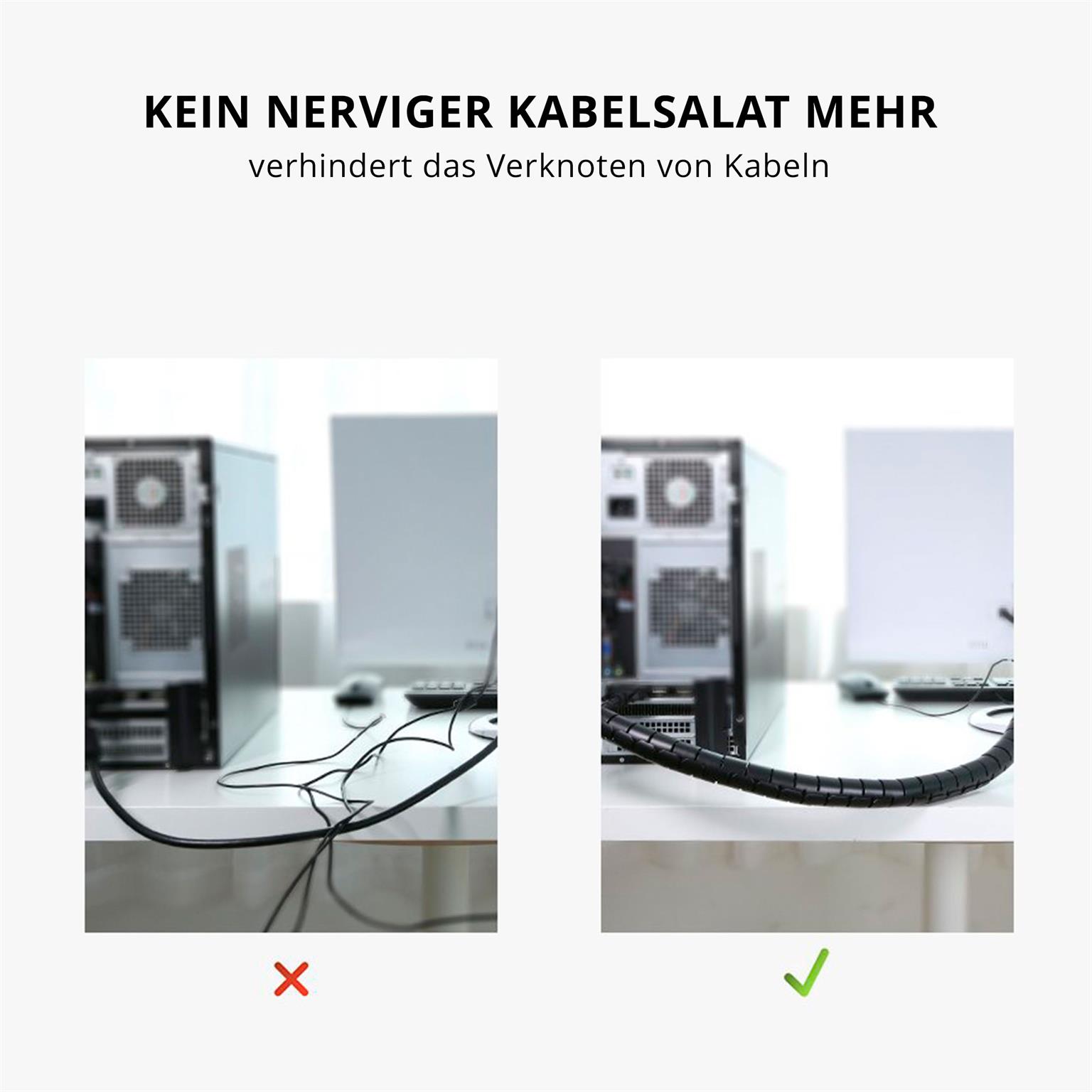 Ugreen Mask Kabelabdeckung – Organizer für Kabelordnung, Kabelversteck, Kabelschutz für Zuhause – Weiteres Produktbild 6