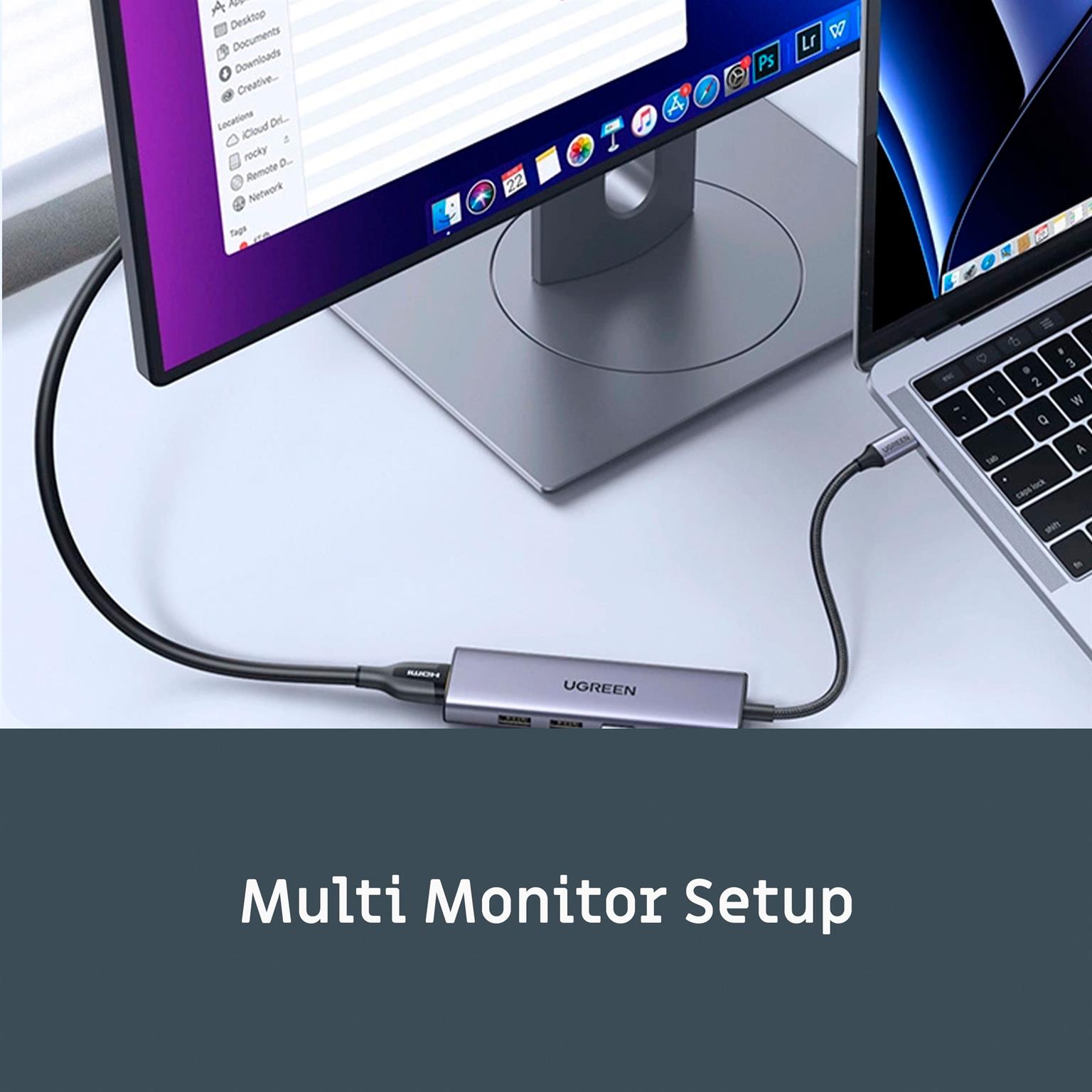 Ugreen Multifunktions-USB-Hub – USB-C für Smartphones und andere Geräte, HDMI, USB-C, USB-A – Weiteres Produktbild 2