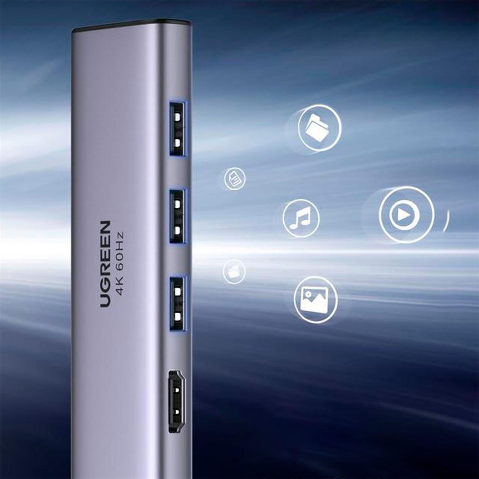 Ugreen Multifunktions-USB-Hub – USB-C für Smartphones und andere Geräte, HDMI, Kartenleser, USB-A – Weiteres Produktbild 4