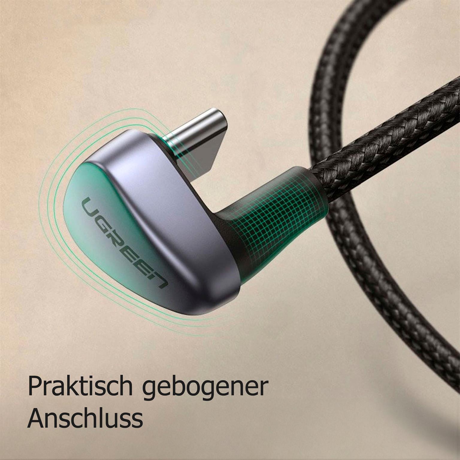 Ugreen Ladekabel – USB-A auf USB-C für Smartphones und anderes, 180 Grad Winkel einseitig, 18W, 1 m – Weiteres Produktbild 1