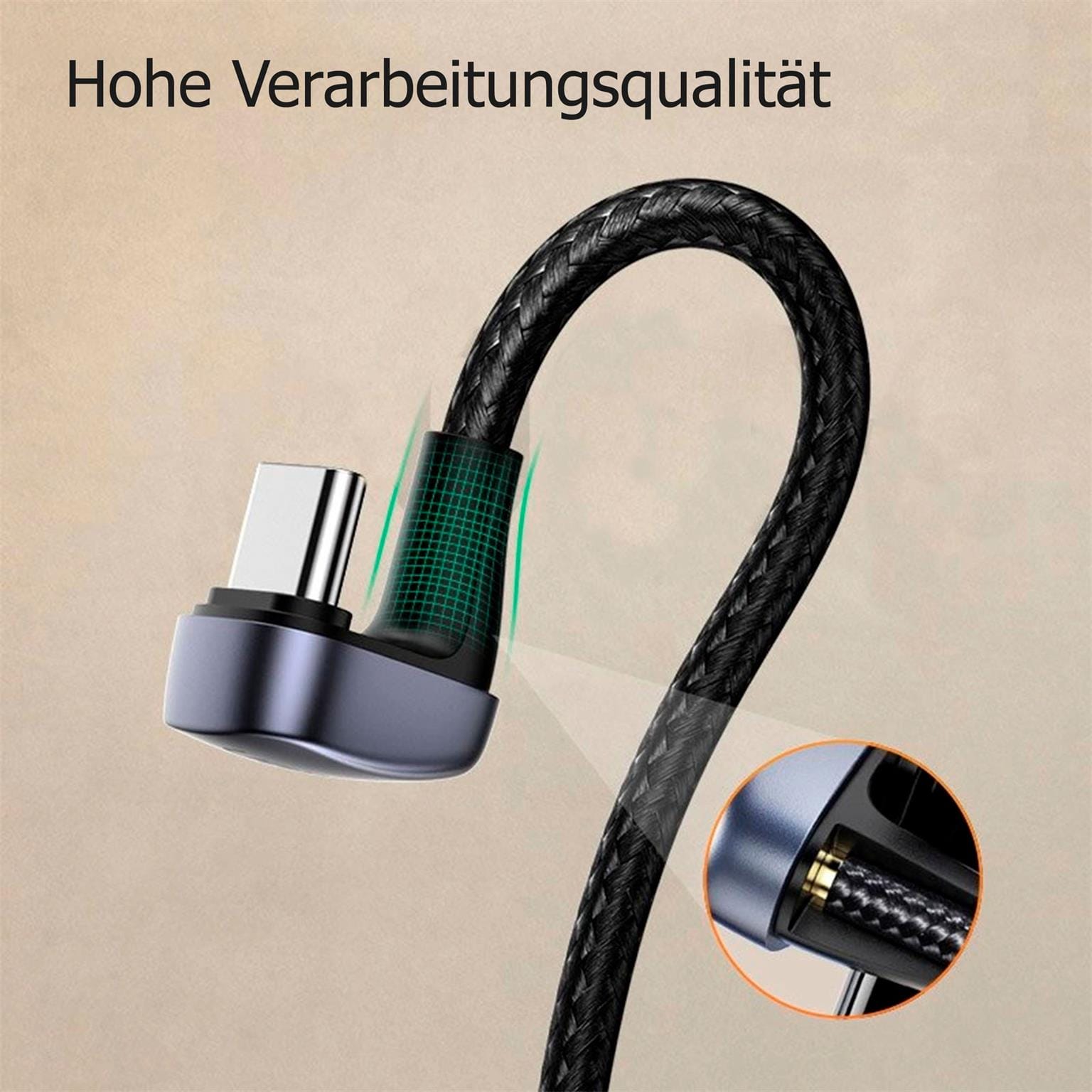 Ugreen Ladekabel – USB-A auf USB-C für Smartphones und anderes, 180 Grad Winkel einseitig, 18W, 1 m – Weiteres Produktbild 4 Ugreen Ladekabel – USB-A auf USB-C für Smartphones und anderes, 180 Grad Winkel einseitig, 18W, 1 m – Weiteres Produktbild 4