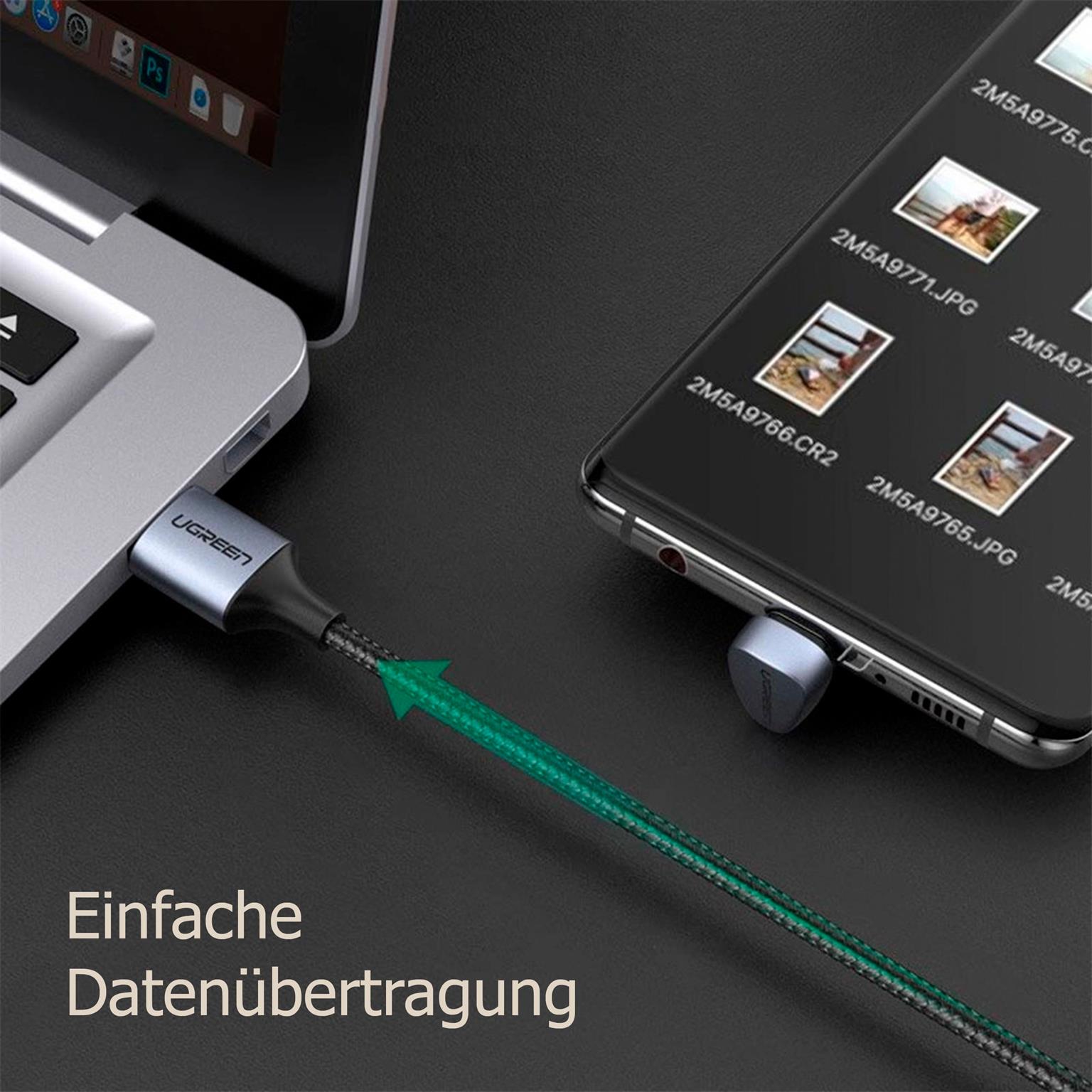 Ugreen Ladekabel – USB-A auf USB-C für Smartphones und anderes, 180 Grad Winkel einseitig, 18W, 1 m – Weiteres Produktbild 5 Ugreen Ladekabel – USB-A auf USB-C für Smartphones und anderes, 180 Grad Winkel einseitig, 18W, 1 m – Weiteres Produktbild 5