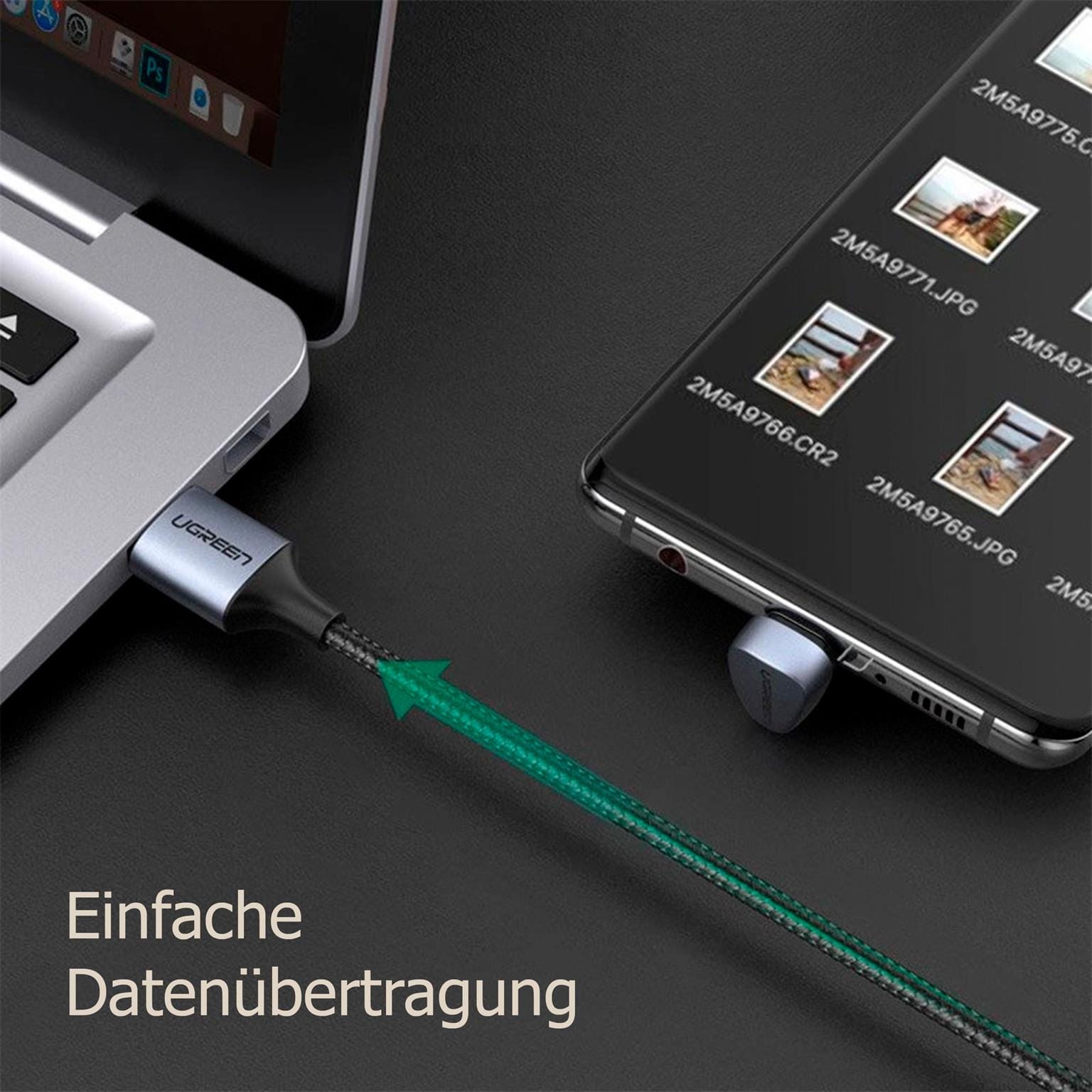 Ugreen Ladekabel – USB-A auf USB-C für Smartphones und anderes, 180 Grad Winkel einseitig, 18W, 1 m – Weiteres Produktbild 5 Ugreen Ladekabel – USB-A auf USB-C für Smartphones und anderes, 180 Grad Winkel einseitig, 18W, 1 m – Weiteres Produktbild 5