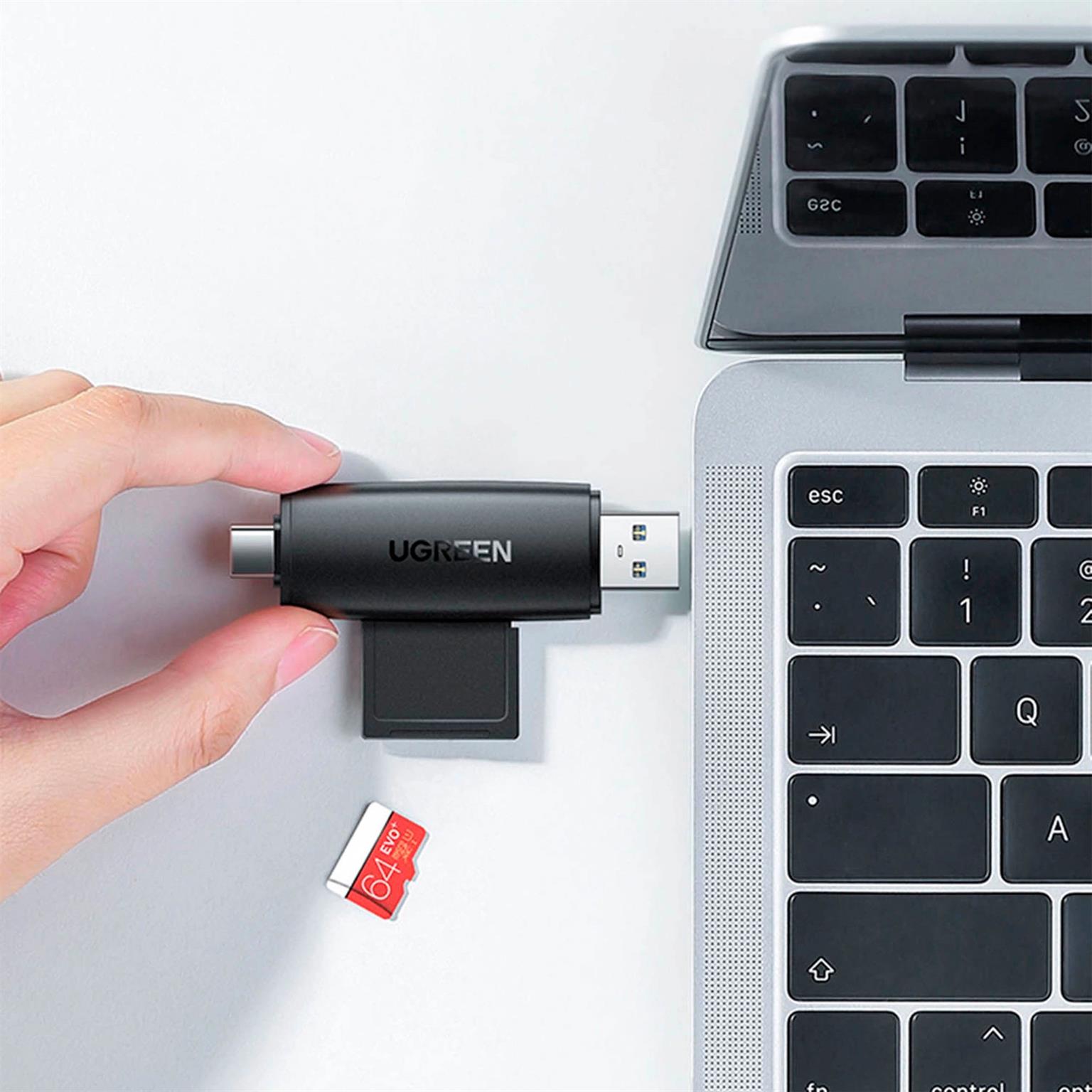 Ugreen SD-/Micro-SD-Kartenleser-Adapter (USB-A / USB-C) – SD-Kartenleser mit USB-C und USB-A Anschluss, Micro-SD – Weiteres Produktbild 4