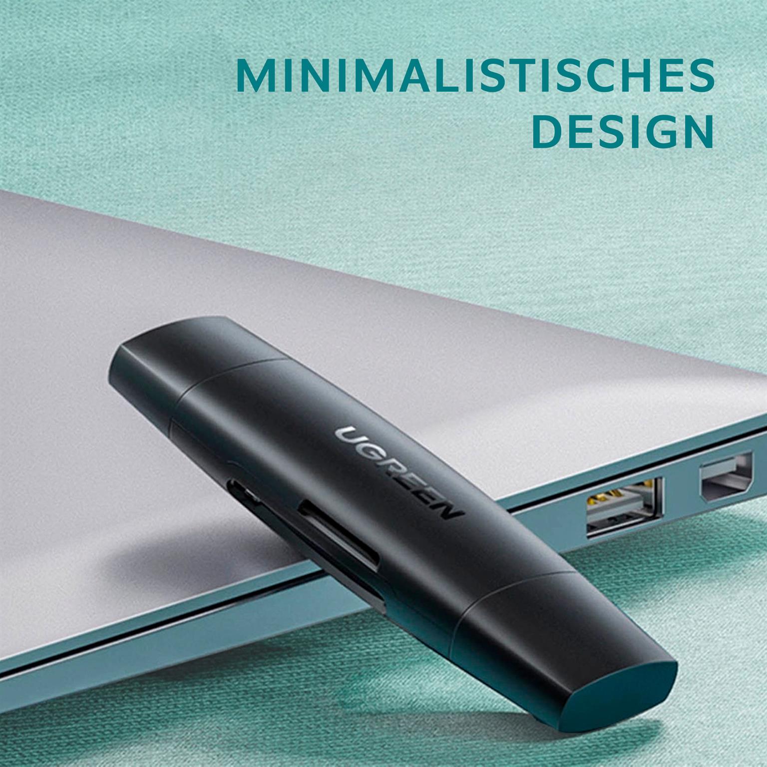 Ugreen SD-/Micro-SD-Kartenleser-Adapter (USB-A / USB-C) – SD-Kartenleser mit USB-C und USB-A Anschluss, Micro-SD – Weiteres Produktbild 5