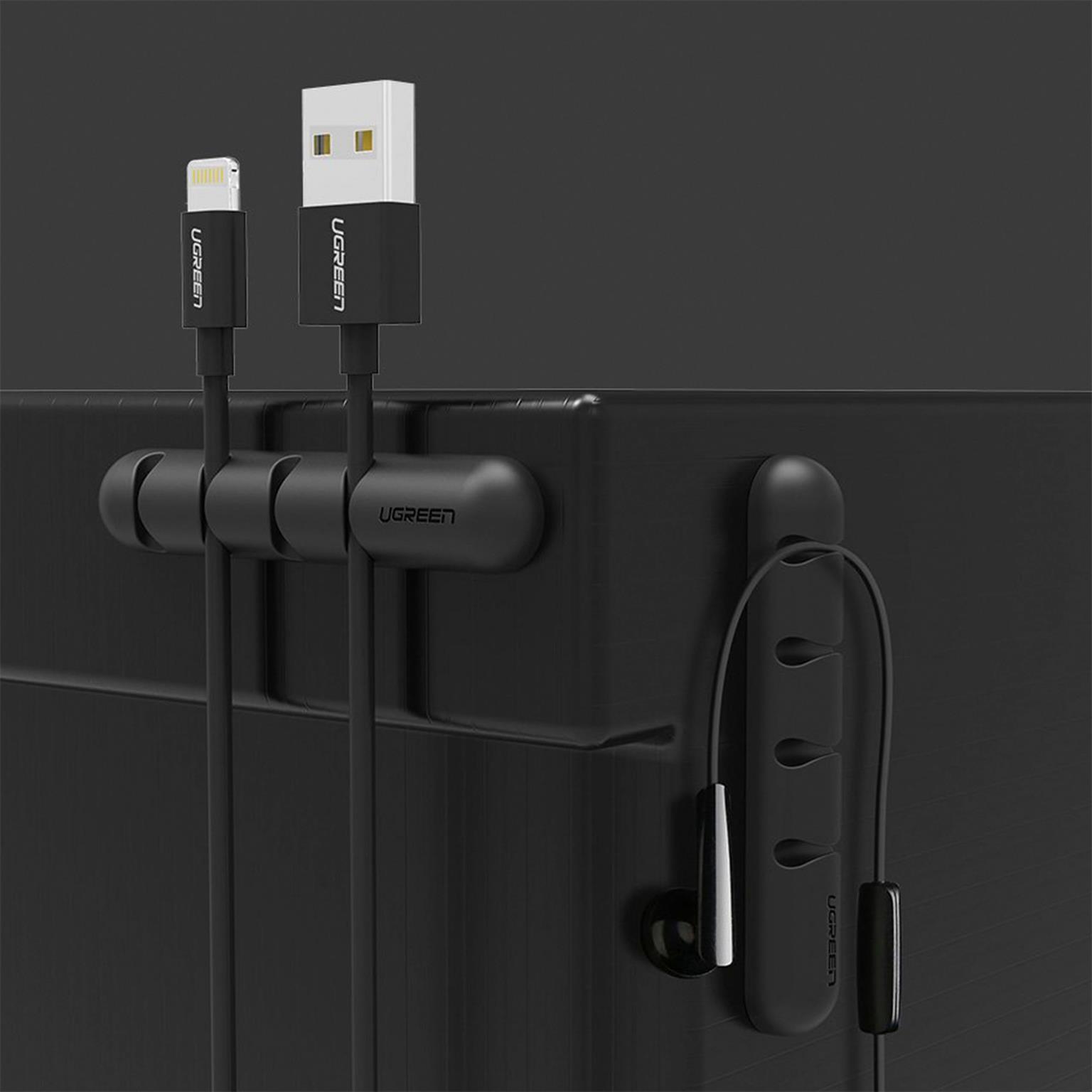 Ugreen Kabelorganisator – Selbstklebender Kabelhalter für Smartphone und andere Geräte, 2er Pack für je 4 Kabel – Weiteres Produktbild 1
