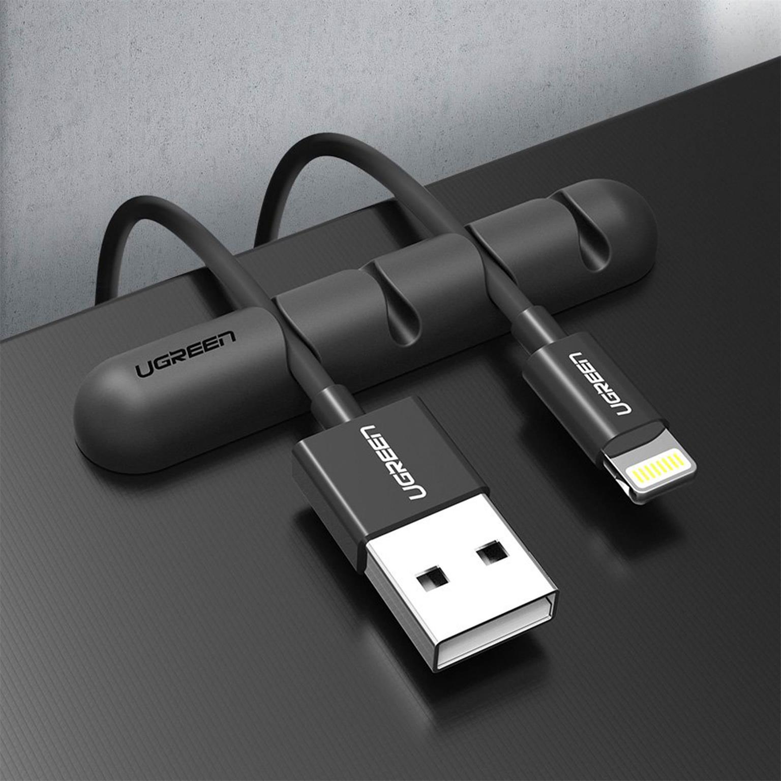 Ugreen Kabelorganisator – Selbstklebender Kabelhalter für Smartphone und andere Geräte, 2er Pack für je 4 Kabel – Weiteres Produktbild 3