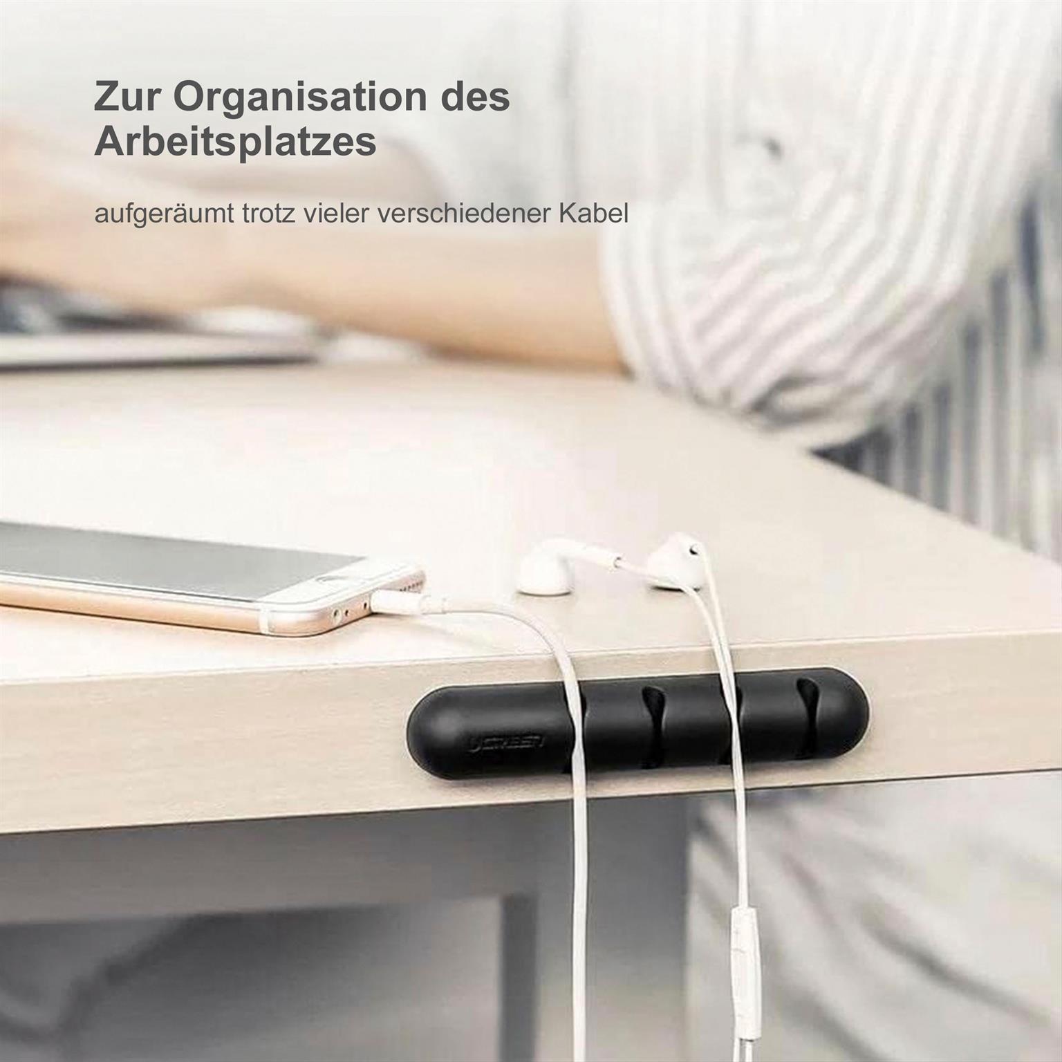 Ugreen Kabelorganisator – Selbstklebender Kabelhalter für Smartphone und andere Geräte, 2er Pack für je 4 Kabel – Weiteres Produktbild 5