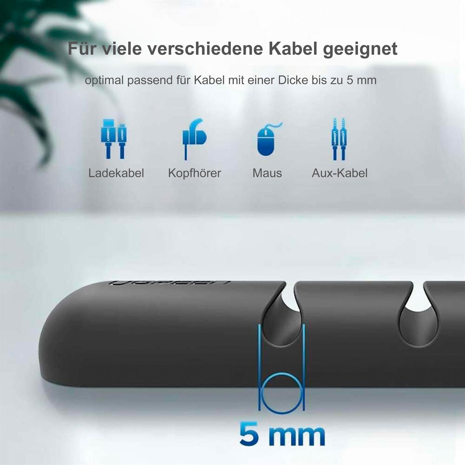 Ugreen Kabelorganisator – Selbstklebender Kabelhalter für Smartphone und andere Geräte, für 7 Kabel – Weiteres Produktbild 4