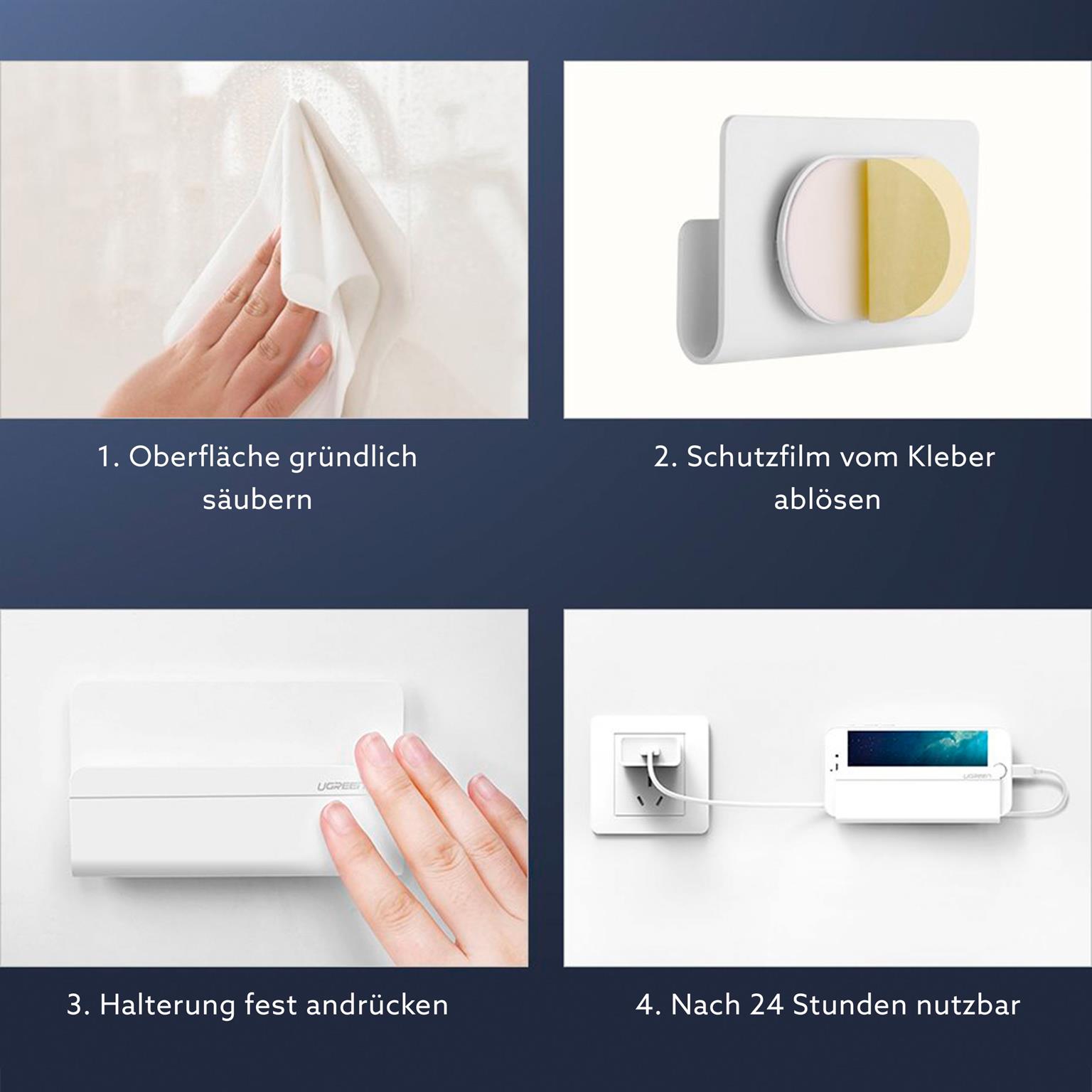 UGREEN Smartphone Wandhalterung – Handy Wandhalterung, Smartphone Wandhalterung ohne Bohren – Weiteres Produktbild 7