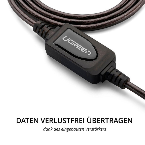 Ugreen US121 – USB 2.0 aktives Verlängerungskabel 10m, USB-A auf USB-A, 480 Mbps, Langlebiges Material – Weiteres Produktbild 6