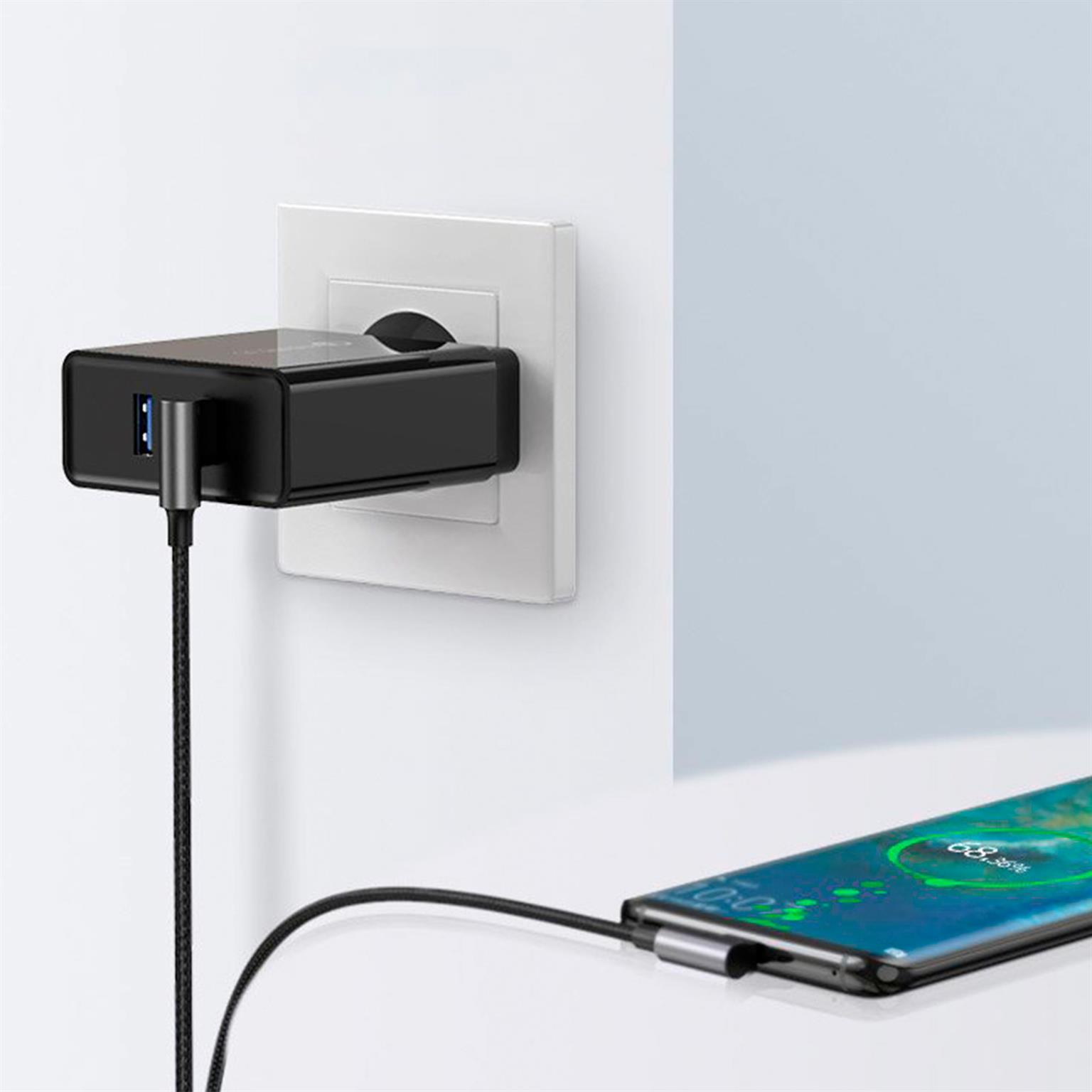 Ugreen Ladekabel – USB-A auf USB-C für Smartphones und anderes, 90 Grad Winkel beidseitig, 20W, 1,0 m – Weiteres Produktbild 1