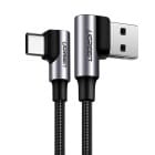 Ugreen Ladekabel – USB-A auf USB-C für Smartphones und anderes, 90 Grad Winkel beidseitig, 20W, 2,0 m – Weiteres Produktbild 1