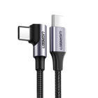 Ugreen Ladekabel – USB-C auf USB-C für Smartphones und anderes, 90 Grad Winkel einseitig, US255 Serie, 60W, 0,5 m – Weiteres Produktbild 1