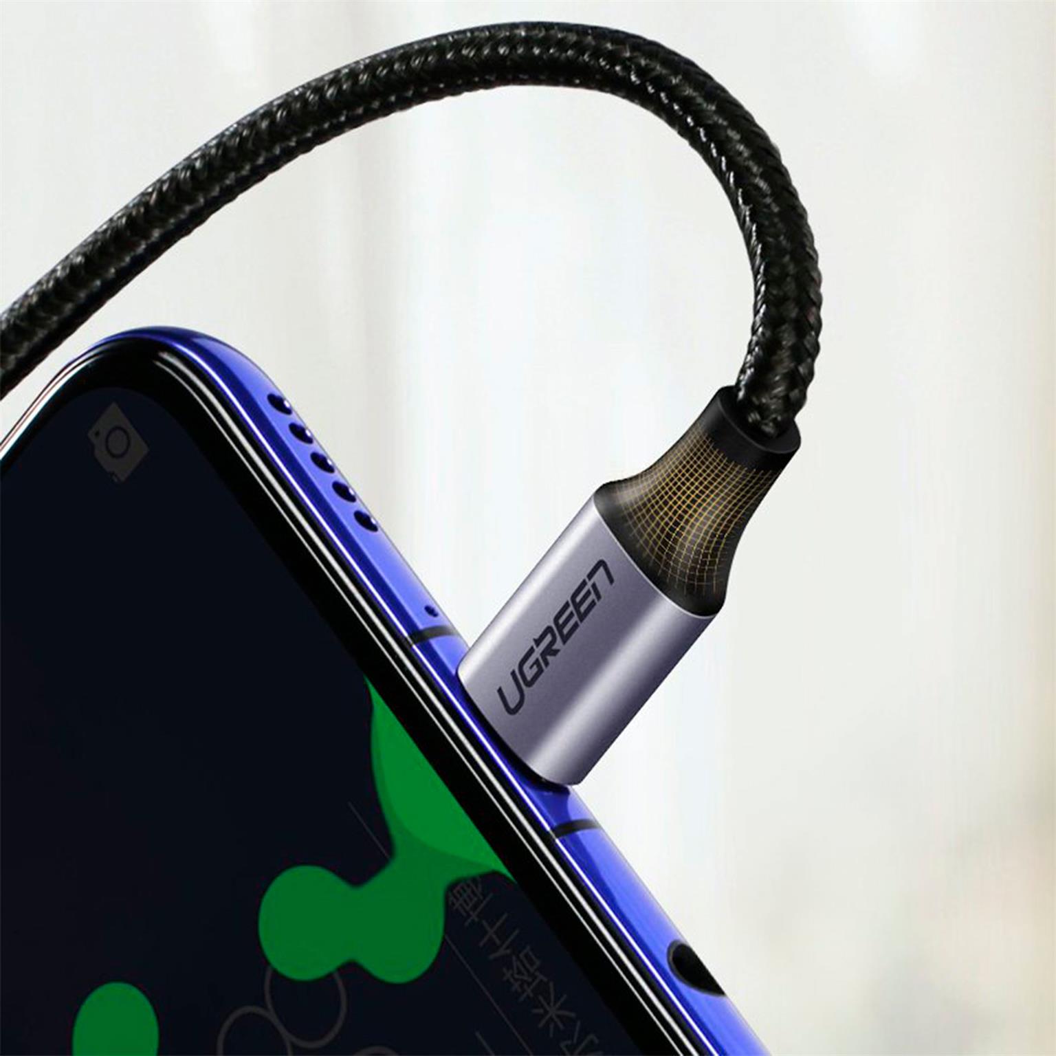 Ugreen Ladekabel – USB-C auf USB-C für Smartphones und anderes, 90 Grad Winkel einseitig, US255 Serie, 60W, 0,5 m – Weiteres Produktbild 3