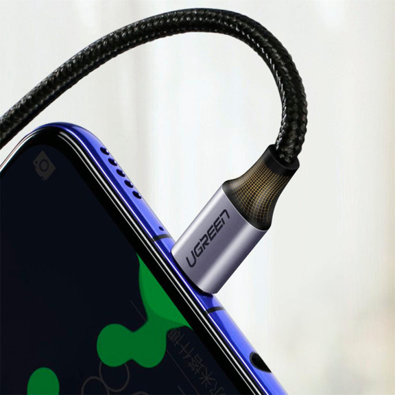 Ugreen Ladekabel – USB-C auf USB-C für Smartphones und anderes, 90 Grad Winkel einseitig, US255 Serie, 60W, 1 m – Weiteres Produktbild 4