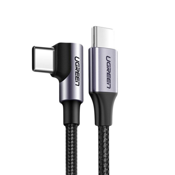 Ugreen Ladekabel – USB-C auf USB-C für Smartphones und anderes, 90 Grad Winkel einseitig, US255 Serie, 60W, 2 m – Weiteres Produktbild 1