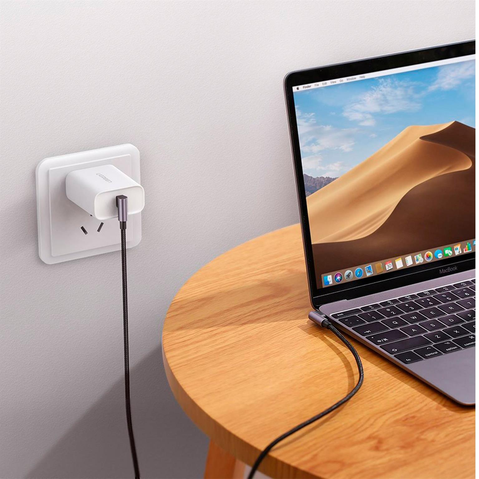 Ugreen Ladekabel – USB-C auf USB-C für Smartphones und anderes, 90 Grad Winkel beidseitig, 60W, 2 m – Weiteres Produktbild 3
