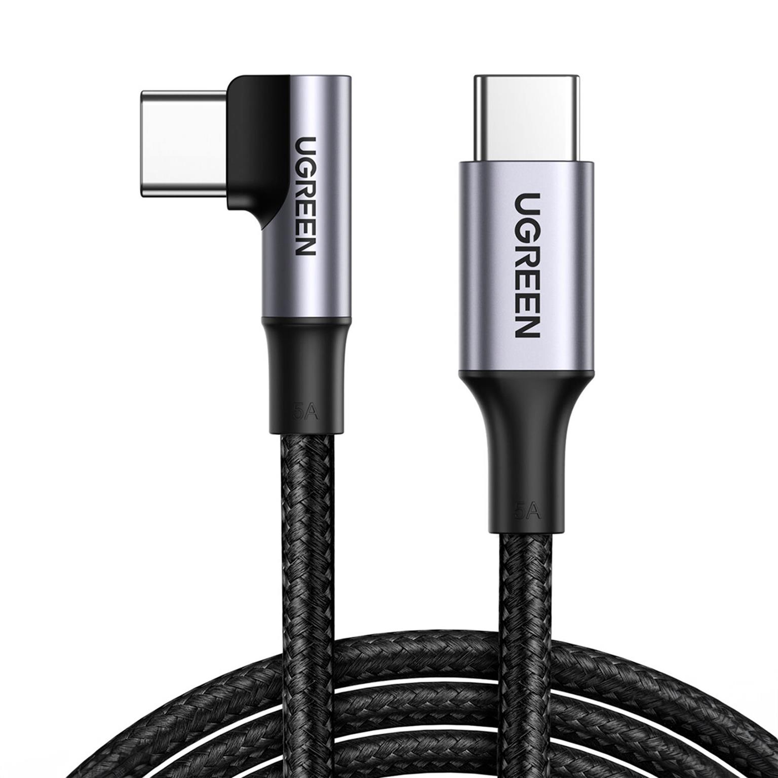 Ugreen Ladekabel – USB-C auf USB-C für Smartphones und anderes, 90 Grad Winkel einseitig, 100W, 2 m – undefined