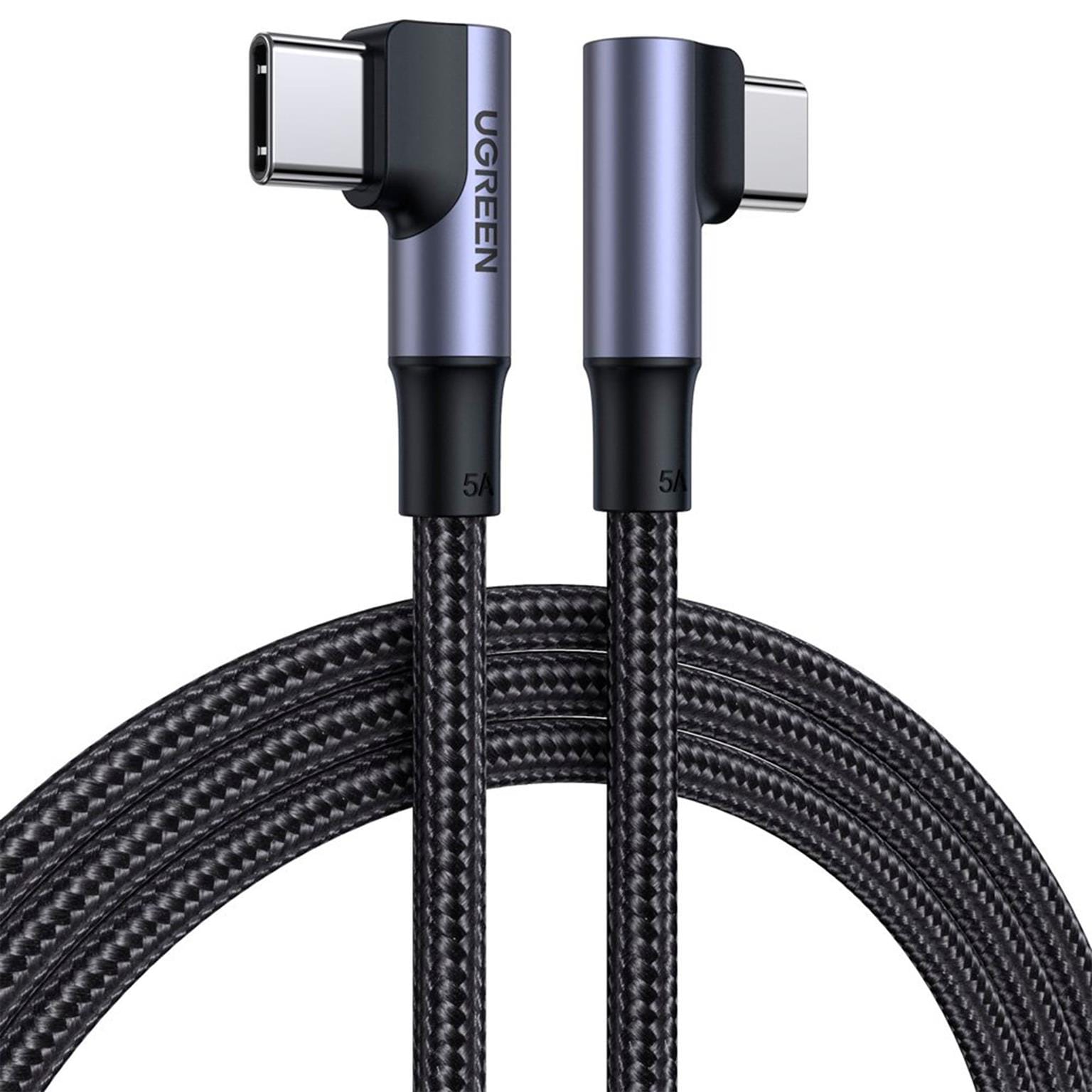 Ugreen Ladekabel – USB-C auf USB-C für Smartphones und anderes, 90 Grad Winkel beidseitig, 100W, 2 m – Weiteres Produktbild 1 Ugreen Ladekabel – USB-C auf USB-C für Smartphones und anderes, 90 Grad Winkel beidseitig, 100W, 2 m – Weiteres Produktbild 1