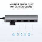 Ugreen USB-Hub – 4x USB-A 3.2 Ports, für Tablets und andere Geräte, Micro-USB Stromanschluss, USB-C Stecker – Weiteres Produktbild 2