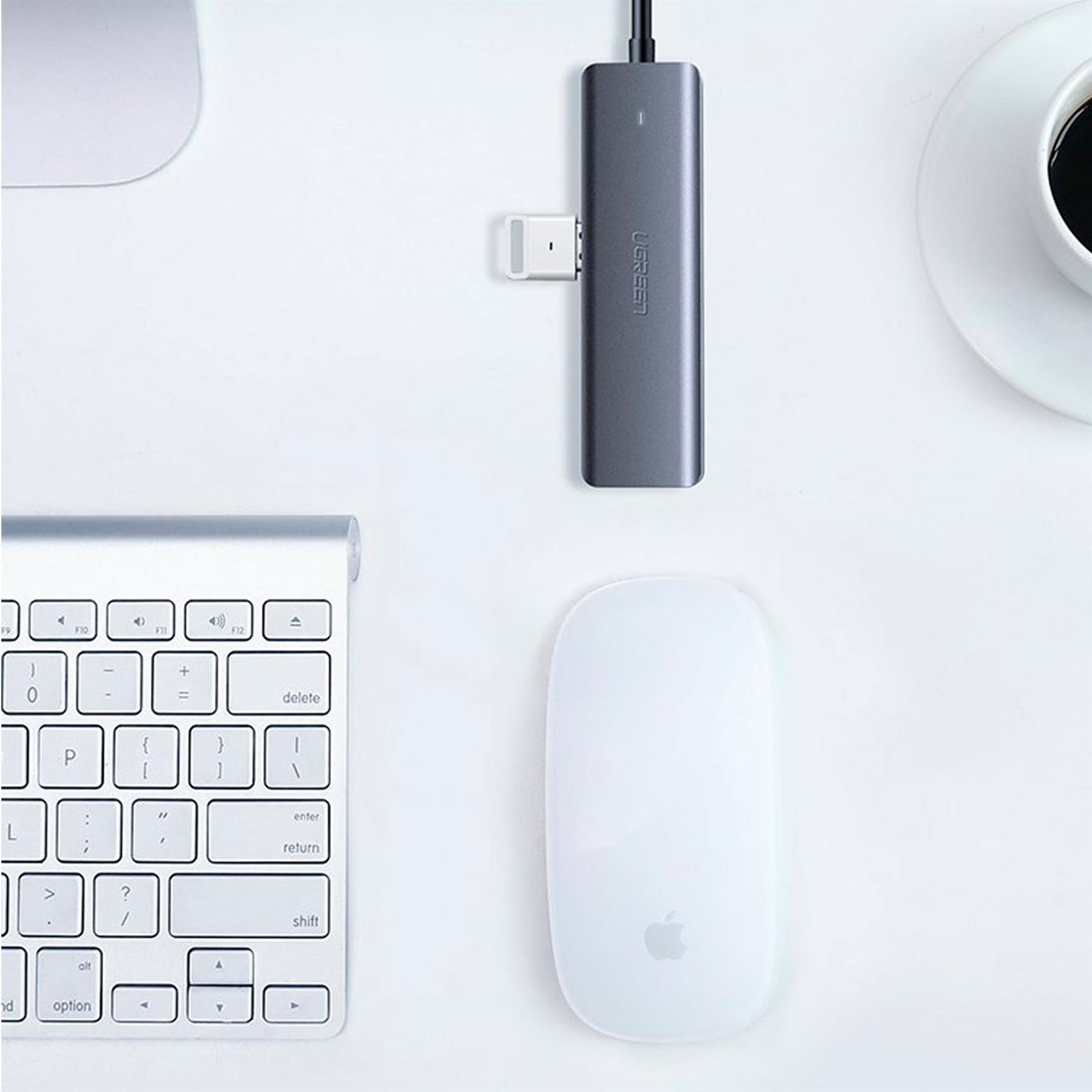 Ugreen USB-Hub – 4x USB-A 3.2 Ports, für Tablets und andere Geräte, Micro-USB Stromanschluss, USB-C Stecker – Weiteres Produktbild 4