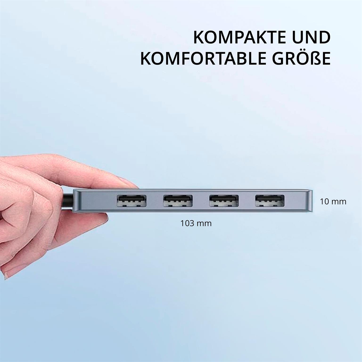 Ugreen USB-Hub – 4x USB-A 3.2 Ports, für Tablets und andere Geräte, Micro-USB Stromanschluss, USB-C Stecker – Weiteres Produktbild 5