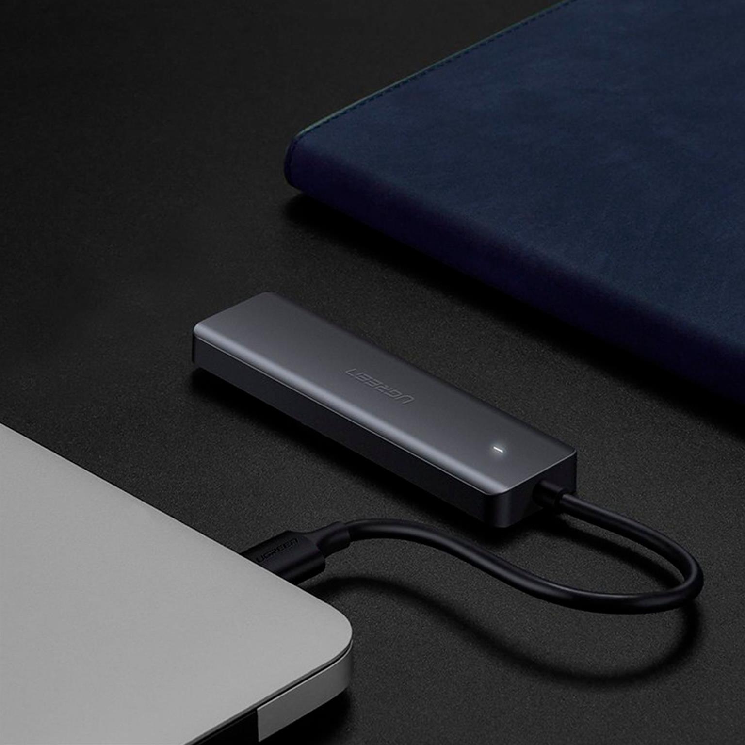 Ugreen USB-Hub – 4x USB-A 3.2 Ports, für Tablets und andere Geräte, Micro-USB Stromanschluss, USB-C Stecker – Weiteres Produktbild 8