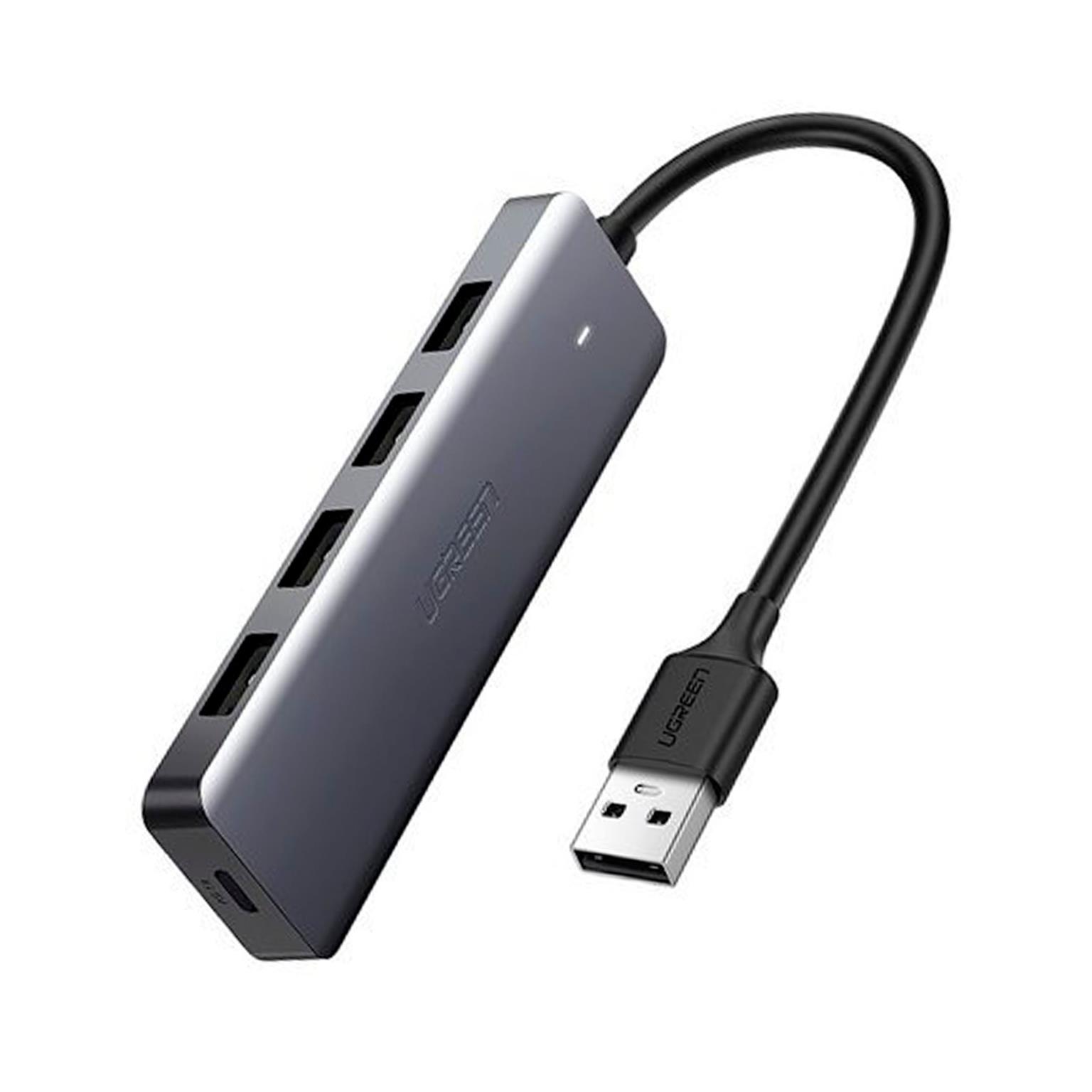Ugreen USB-Hub  –  4x USB-A 3.2 Ports, für Smartphones und andere Geräte, Micro-USB Stromanschluss, USB-A Stecker – undefined