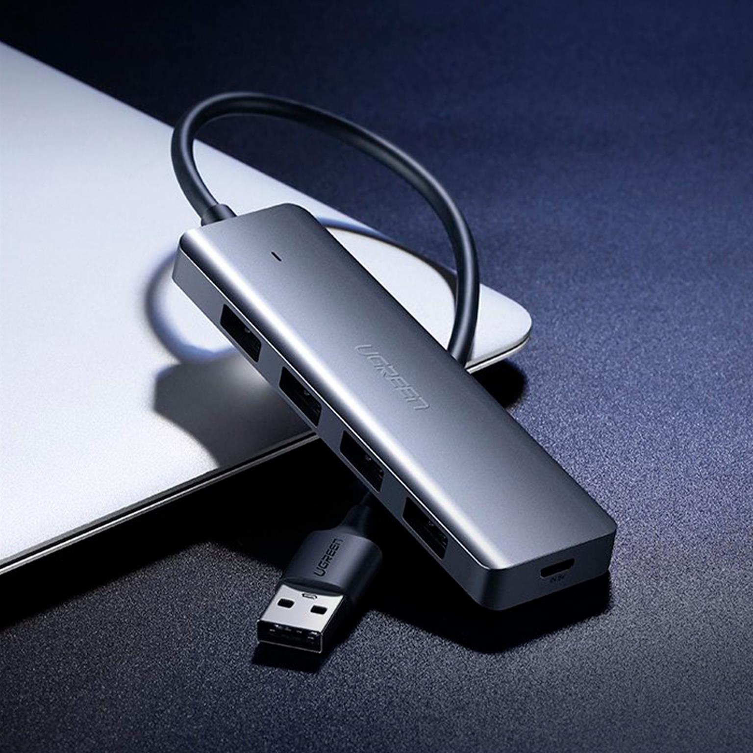 Ugreen USB-Hub  –  4x USB-A 3.2 Ports, für Smartphones und andere Geräte, Micro-USB Stromanschluss, USB-A Stecker – Weiteres Produktbild 8