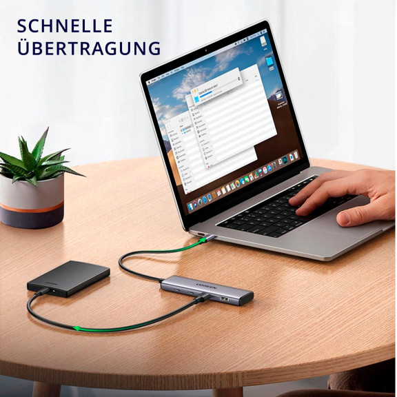 Ugreen Multifunktions-USB-Hub – USB-C für Smartphones und andere Geräte, 2x USB-C und 2x USB-A – Weiteres Produktbild 2