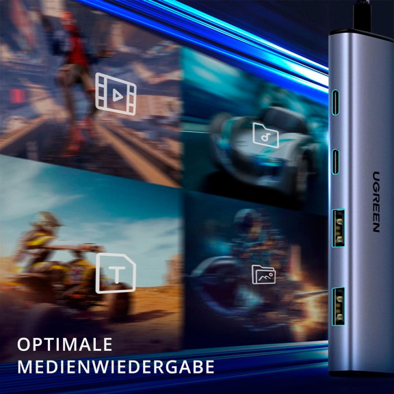 Ugreen Multifunktions-USB-Hub – USB-C für Smartphones und andere Geräte, 2x USB-C und 2x USB-A – Weiteres Produktbild 3