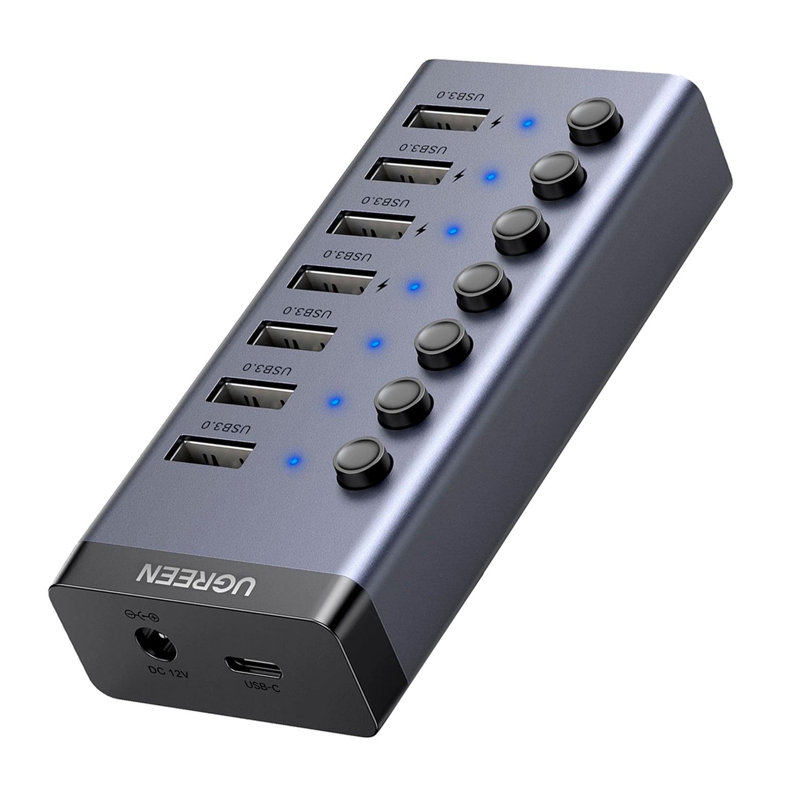 Ugreen USB-Hub CM481 – USB-Hub Mehrfachstecker, 7 Ports USB 3.0 mit 12V Adapter und Netzteil – Weiteres Produktbild 1 Ugreen USB-Hub CM481 – USB-Hub Mehrfachstecker, 7 Ports USB 3.0 mit 12V Adapter und Netzteil – Weiteres Produktbild 1